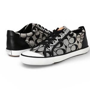 Coach Barrett Monogram Black and White Sneakers